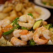 42 King Prawn with Seasonal Vegetables Oyster sauce